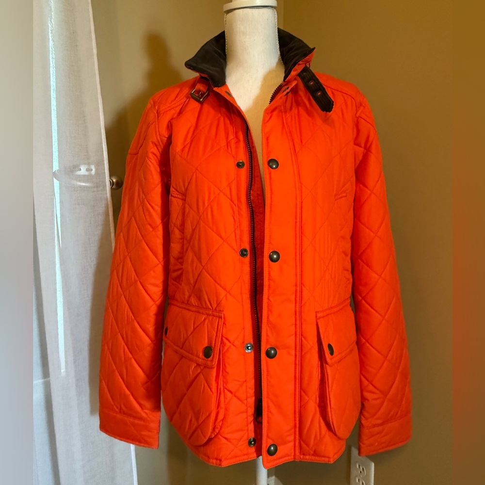 Ralph Lauren Woman’s Bright Orange Quilted Utility Jacket